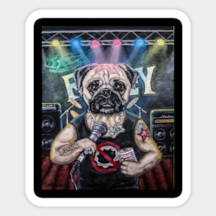 Metal Pug Sticker